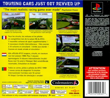 TOCA 2 Touring Cars (ES - IT) box cover back